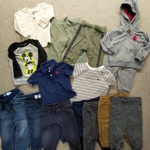 Baby Boy 16 Piece Bundle 12 Months Pants Jeans Shirts